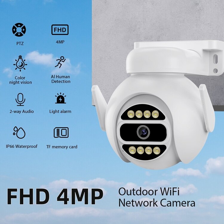 Haishamao HD Outdoor Wifi Camera Security System Waterproof Two Way Audio Night Vision Smart Camera