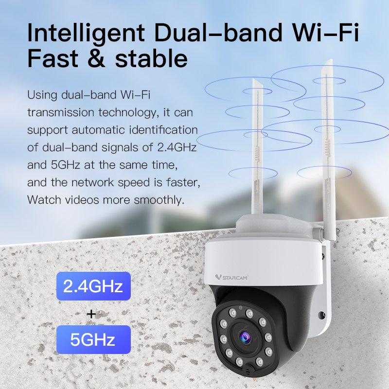VStarcam Smart Home Security 5MP Dual Band Wifi Camera Sound and Light Alarm CCTV Camera Security Camera System