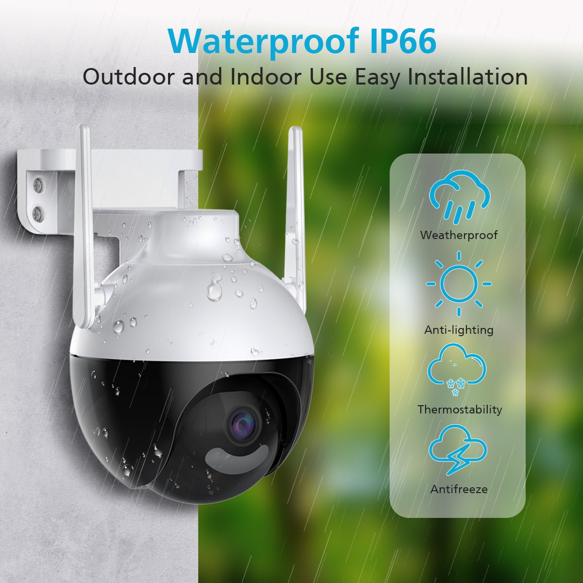 4MP 2.4GHZ WiFi Wireless Security Cameras Motion Detection Alarm 2-Way Talk 24/7 SD Storage 2K Outdoor PTZ 360 Security Camera