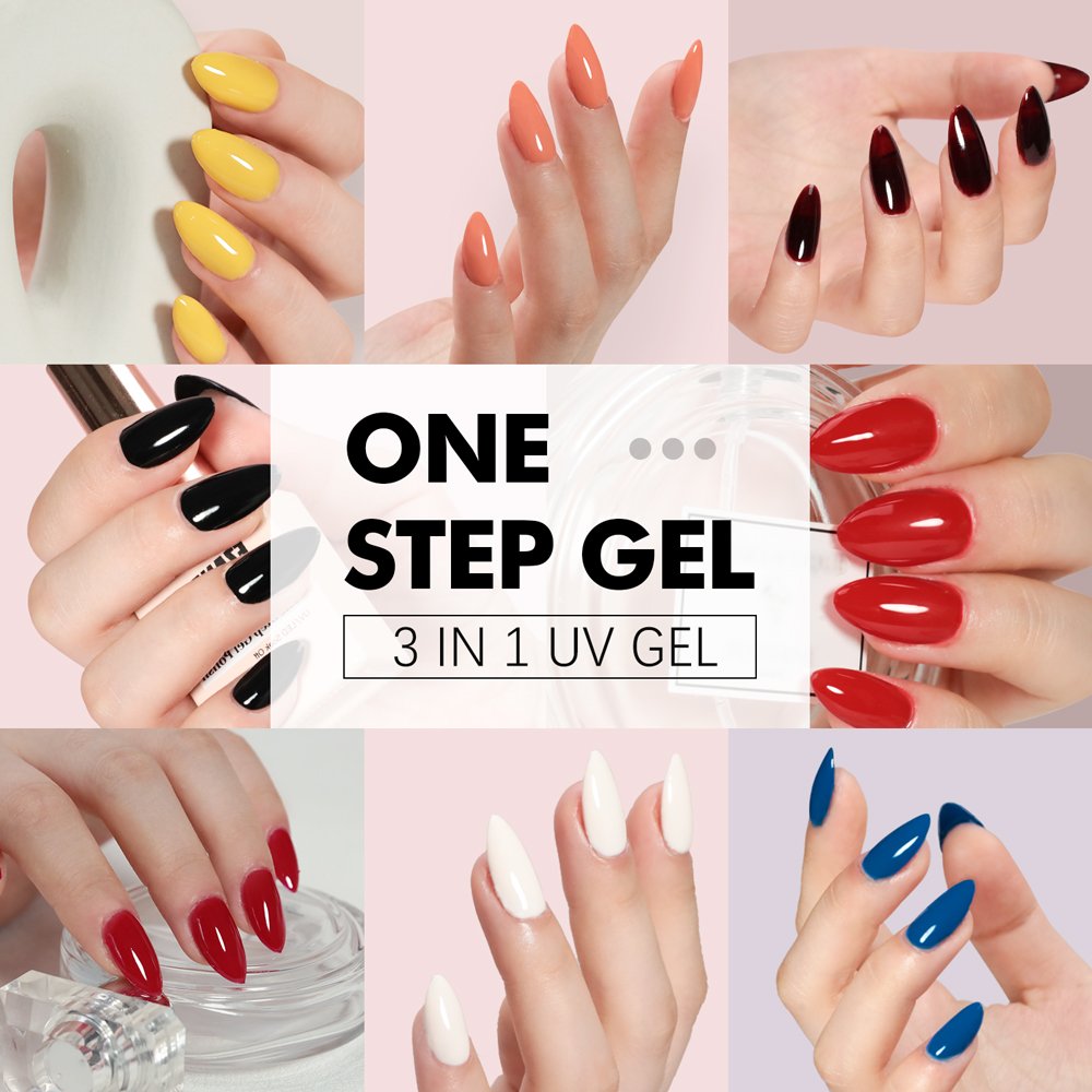 FZANEST Vegan Gel Polish With Logo One Step Gel Nail Polish Brands Best With Chrome Base Top Nail Art At Home Starter Manicure