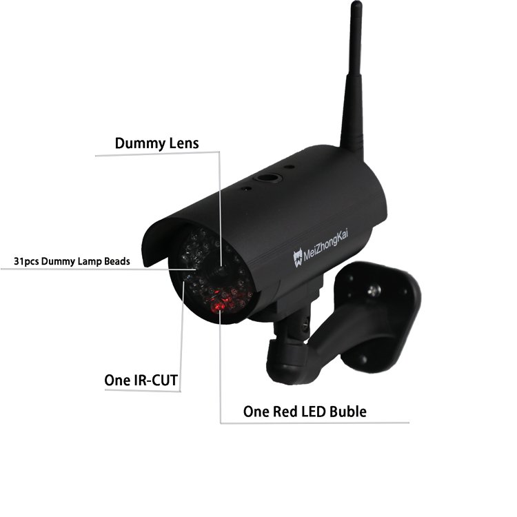 Outdoor surveillance camera camera 3D model, Night CCTV Surveillance System Flashing Red Light Dummy Security Camera