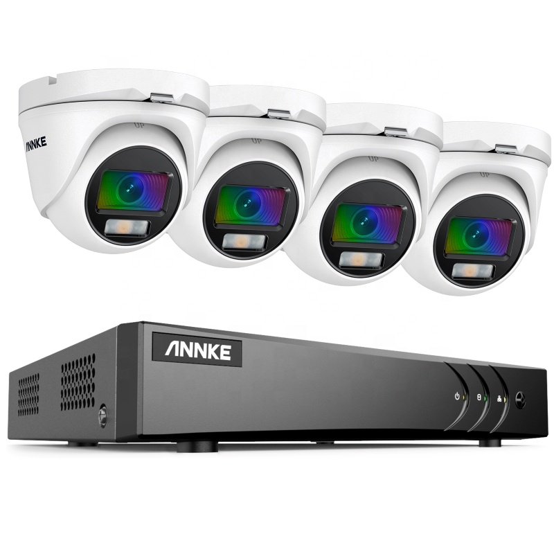 NightChroma 8CH H.265+ DVR Security Camera System 4pcs 2MP 1080P Outdoor IP67 Weatherproof CCTV Cameras