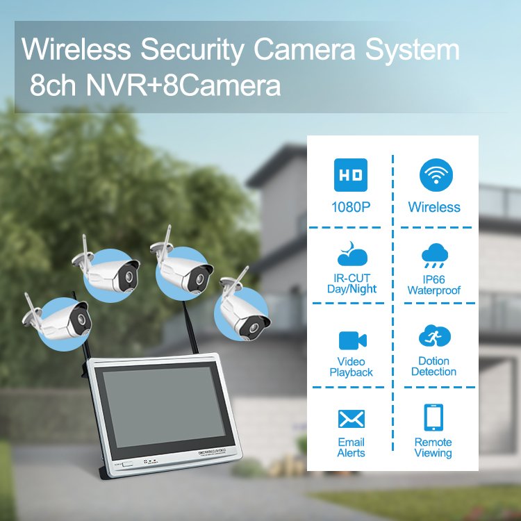 Safety Camera System Wifi Cctv Kit 8ch 3mp Nvr Wireless Surveillance Camera System Indoor