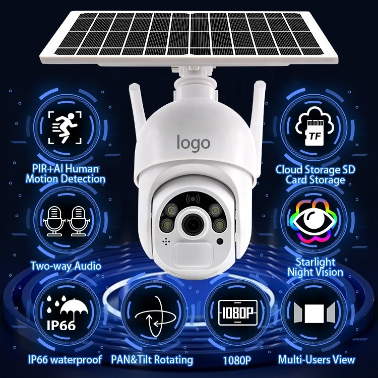 Cell Ubox Night Vision Rotate Security Solar CCTV Wireless 4G Wifi Ptz Solar Camera With Battery