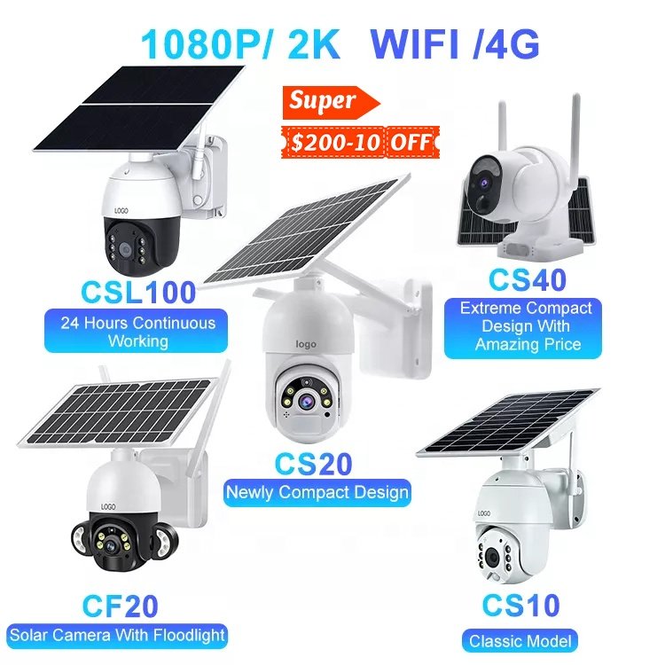 Cell Ubox Night Vision Rotate Security Solar CCTV Wireless 4G Wifi Ptz Solar Camera With Battery