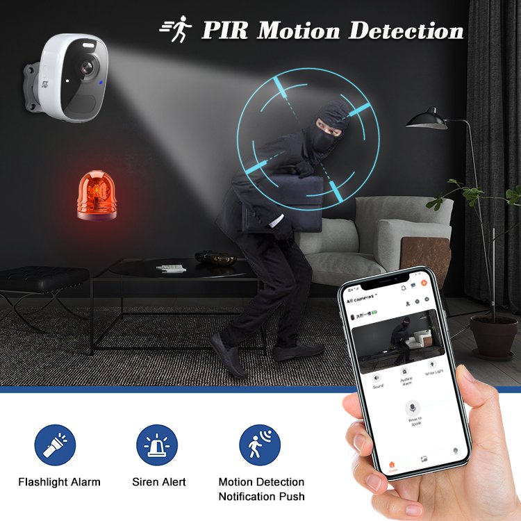 HD Wireless Cloud Storage Waterproof Battery Surveillance Cameras for Home Security