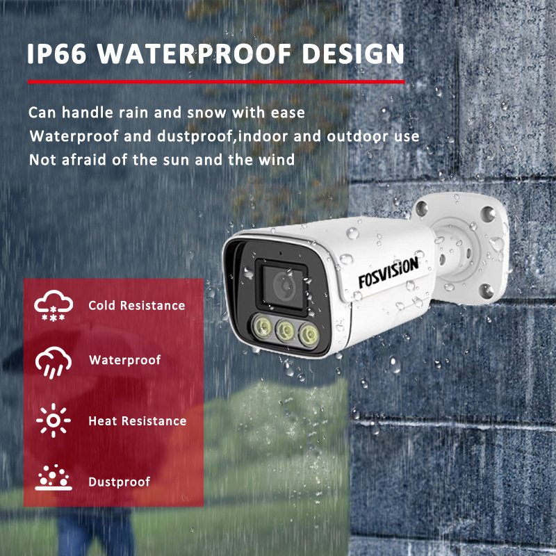fosvision 16ch POE NVR KIT 4MP color vu IP Camera Smart full color with Audio CCTV Surveillance systems home security