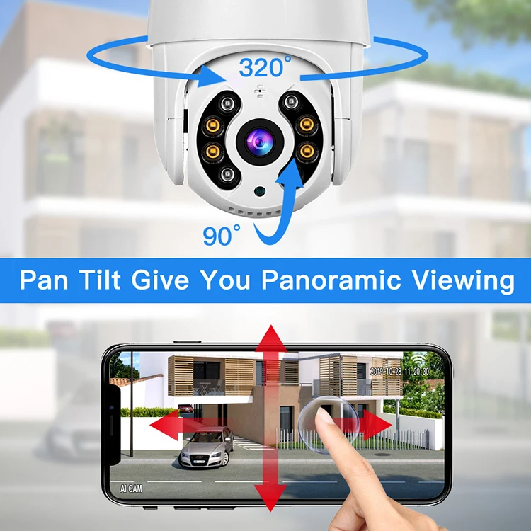 Intelligent Surveillance Wireless CCTV 4K Ultra HD 360 Degree Solar Camera WiFi Night Color Smart Home Camera