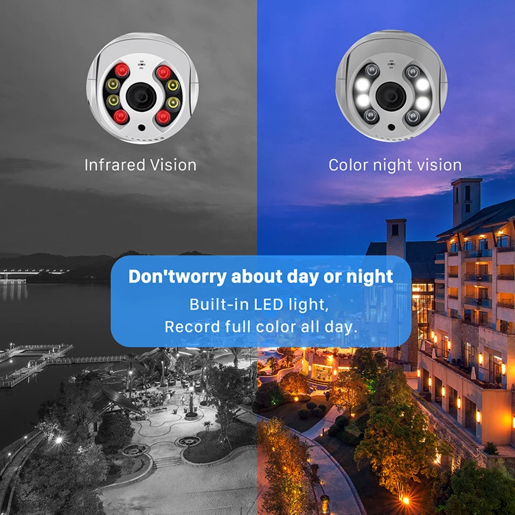 Intelligent Surveillance Wireless CCTV 4K Ultra HD 360 Degree Solar Camera WiFi Night Color Smart Home Camera