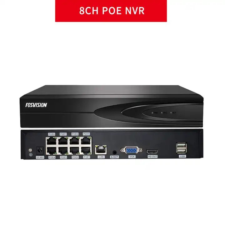Fosvision IP POE Camera KIT 8CH 4MP full color Built in Audio Security Surveillance POE NVR set CCTV camera system