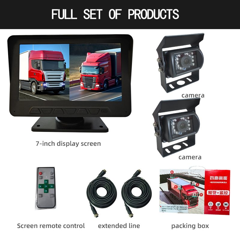Wholesaler Quote 7 inch Maximum support 256G truck screen and reverse camera for RV Truck Bus Trailer Lorry 12V 24V