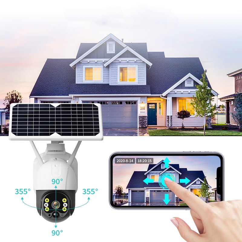 Highfly Promotion Solar Security System Control Surveillance High Quality With Lights 4G Power IP Camera