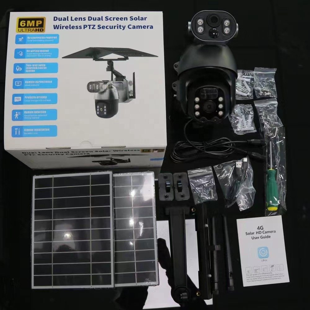 4G-Enabled Solar Panel Security Camera System with Night Vision Dual Lens Bullet Camera Enhanced Surveillance Reliable Security