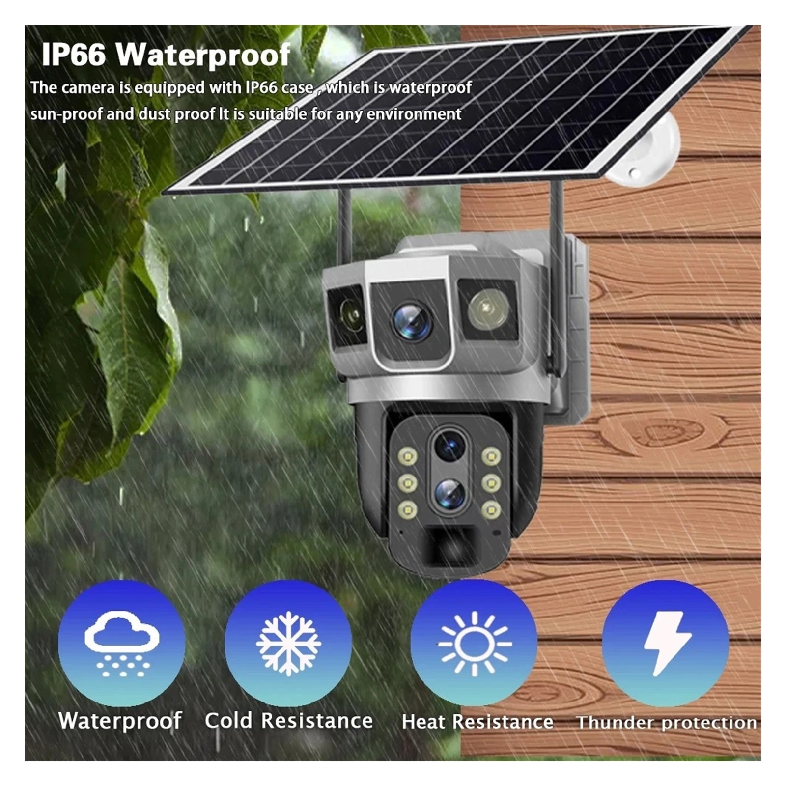Senhuo 12MP 3 lens 4G Solar outdoor waterproof PTZ IP CCTV video HD Smart Home Security 360 surveillance camera