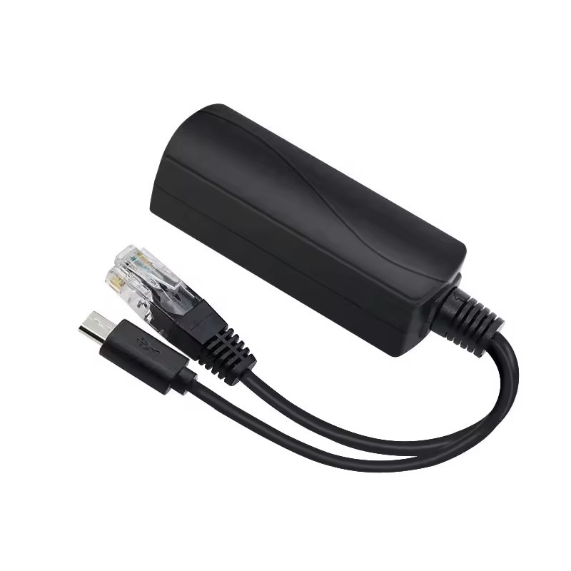 Standard 10/100Mbps Micro USB Port 48V to 5V 2.4A 12W POE Splitter Cable Rj45 Connector