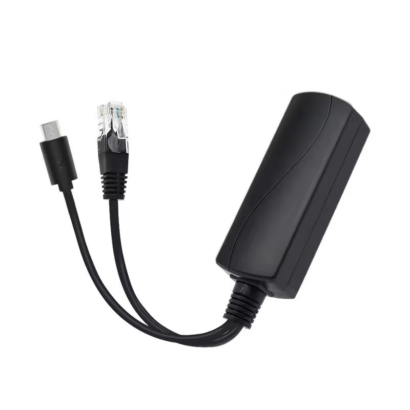 Standard 10/100Mbps Micro USB Port 48V to 5V 2.4A 12W POE Splitter Cable Rj45 Connector