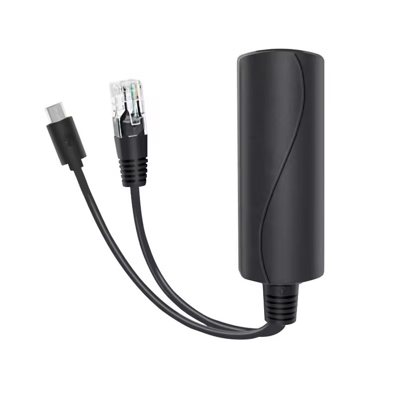 Standard 10/100Mbps Micro USB Port 48V to 5V 2.4A 12W POE Splitter Cable Rj45 Connector