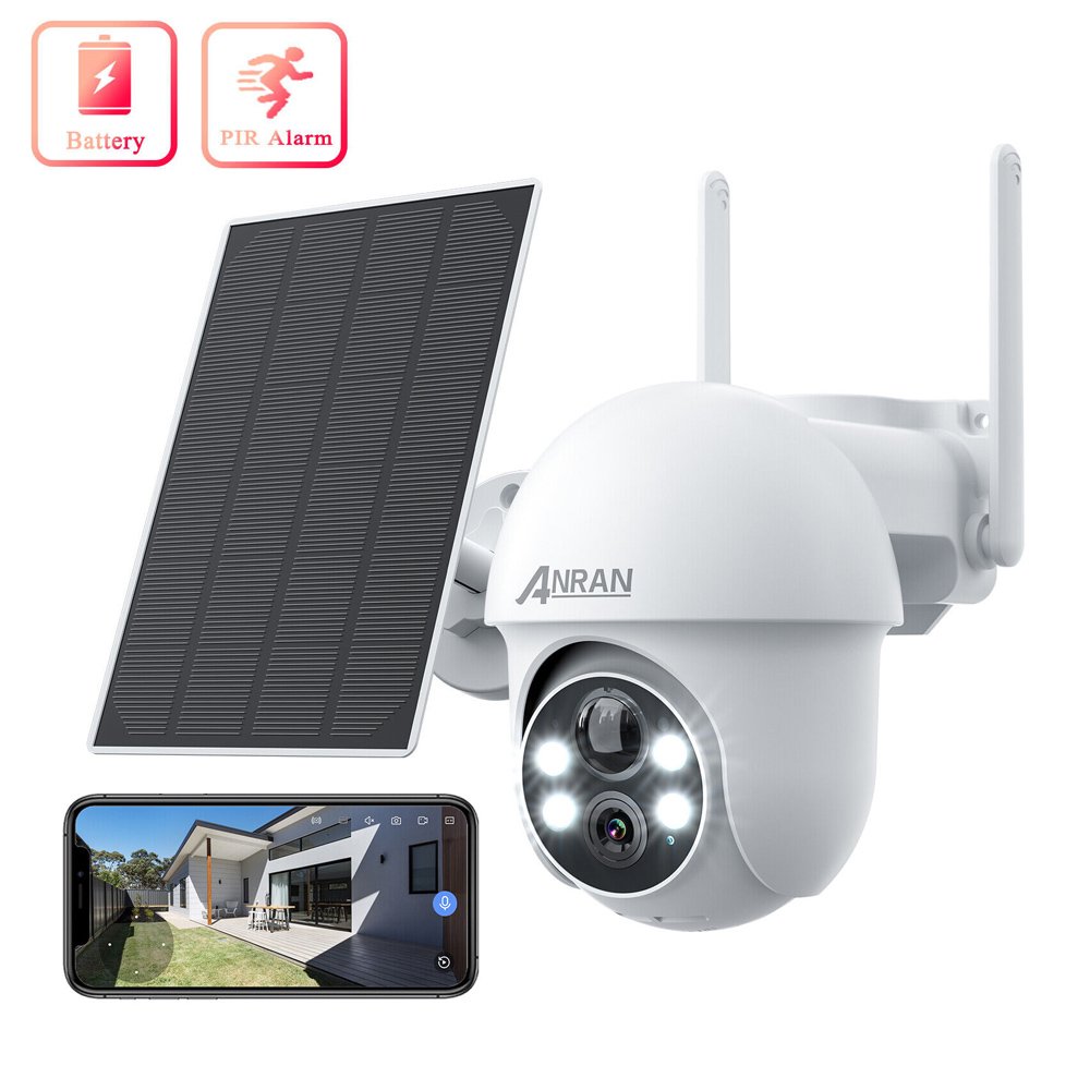 ANRAN 5MP HD Full Color Night PIR Battery Power 360 Camera Dome ptz Solar Wifi Security Camera