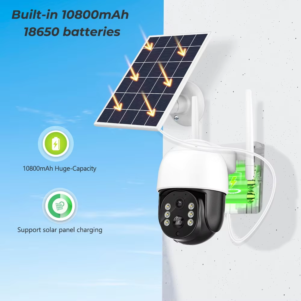 2K 4MP Wifi Solar Camera Surveillance Cameras For Home Security Protection Battery Camera PIR Humanoid Detect iCsee App