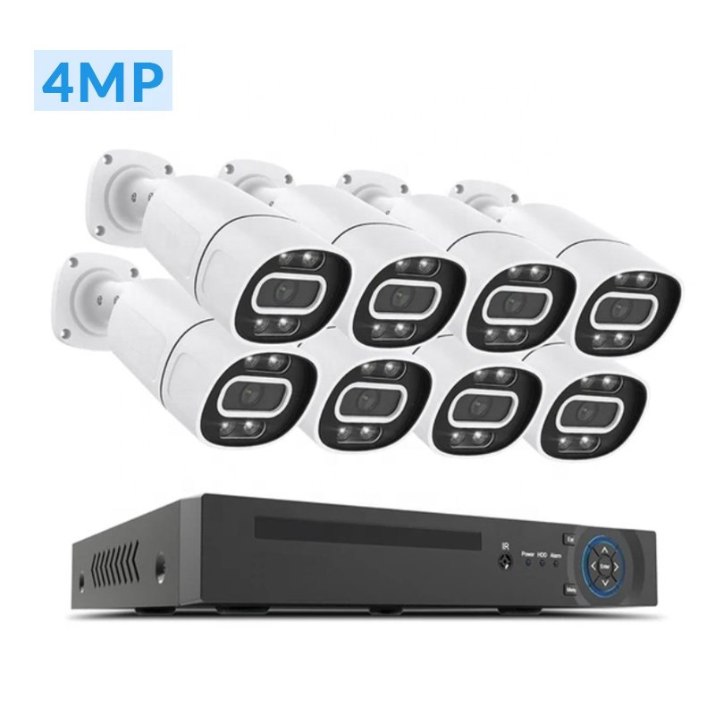 FHD 4MP 8CH PoE NVR Kit H.265 AI Face Detection Alarm Push Multiple-system Compatible Video Surveillance System