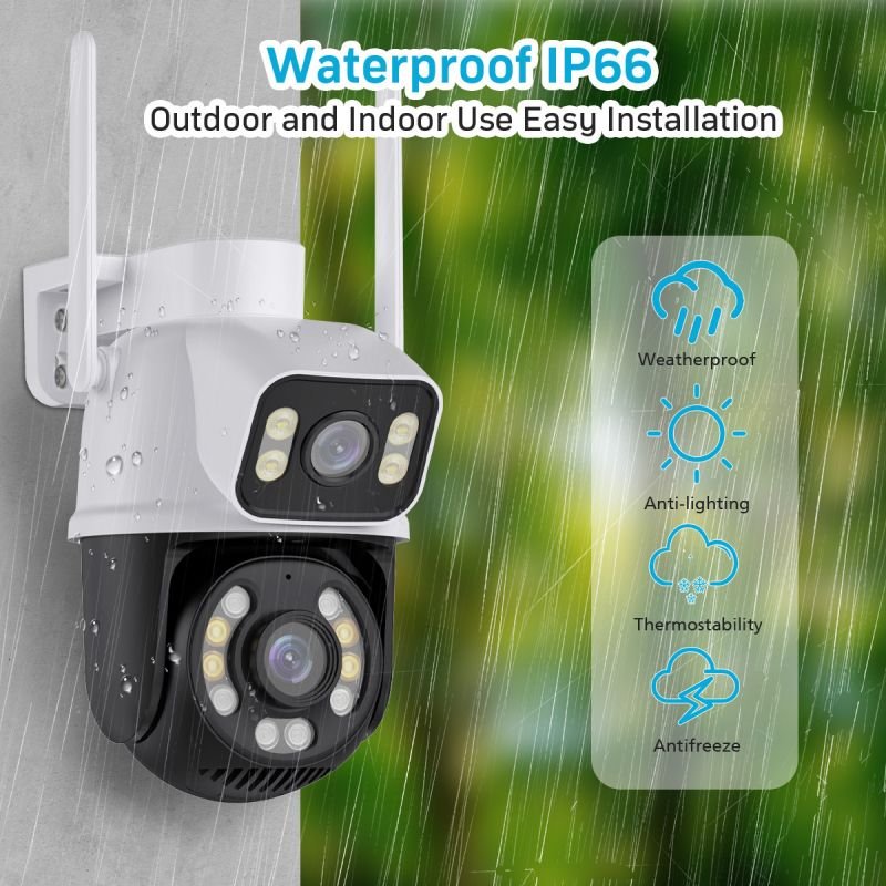 China Top 10 Cctv Camera Factory 6MP 8MP 4K Icsee Outdoor Dual Lens Wifi Home Security System Wireless Wifi Ptz Camera Ip