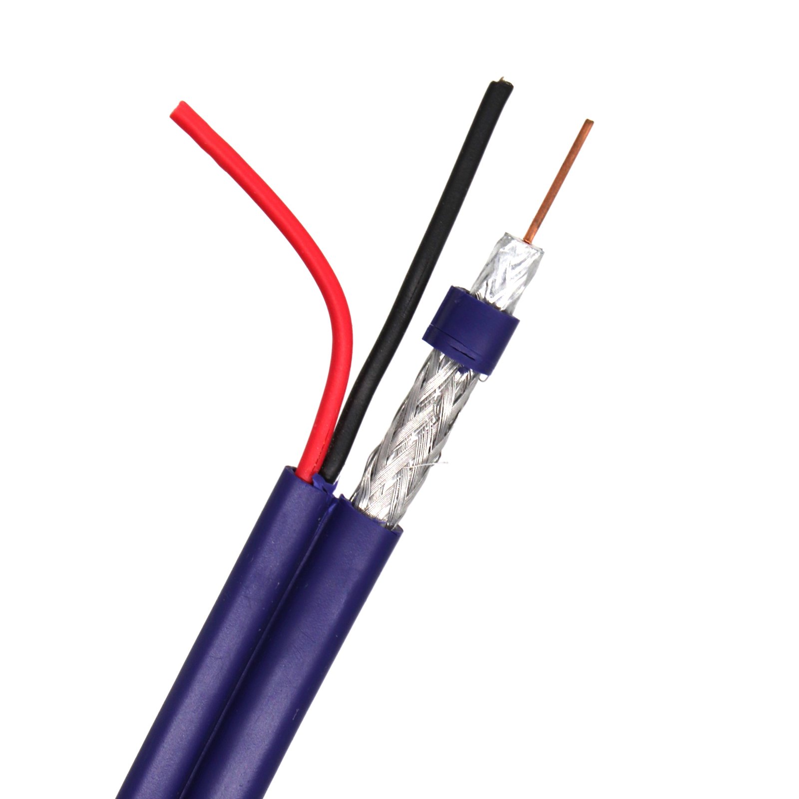 RG59 Copper Coaxial Power Cable for Outdoor Surveillance Composite Video and CCTV Camera with BC/CCS Conductor Power Video Cable