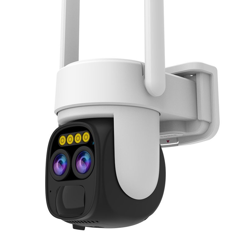OKAM Dual Lens 3MP PIR Motion Human Detection Wifi Solar Camera 360 PTZ Outdoor Wireless Alarm Security Solar CCTV Camera System