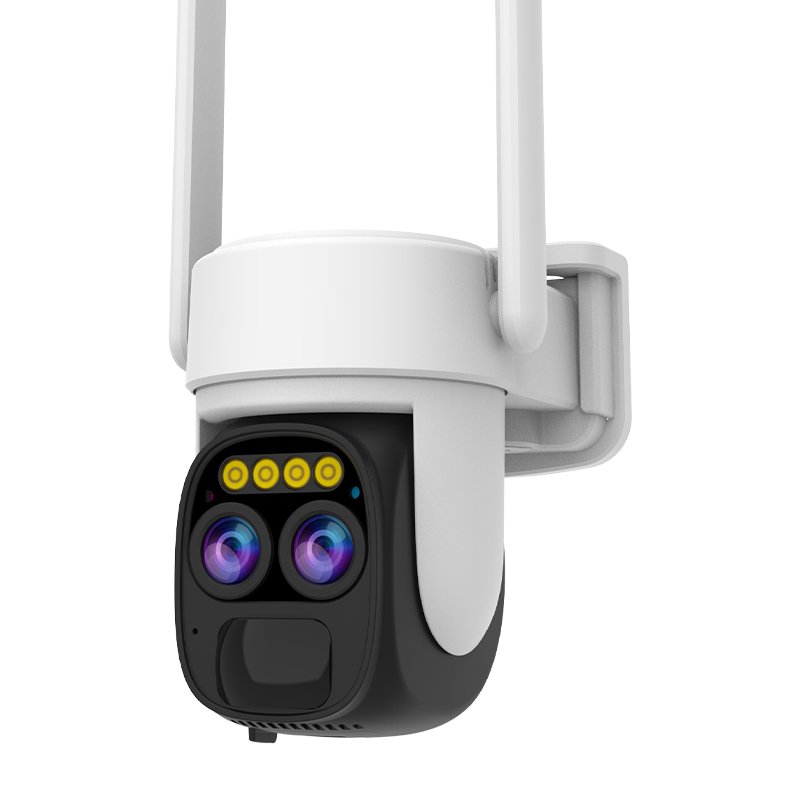 OKAM Dual Lens 3MP PIR Motion Human Detection Wifi Solar Camera 360 PTZ Outdoor Wireless Alarm Security Solar CCTV Camera System