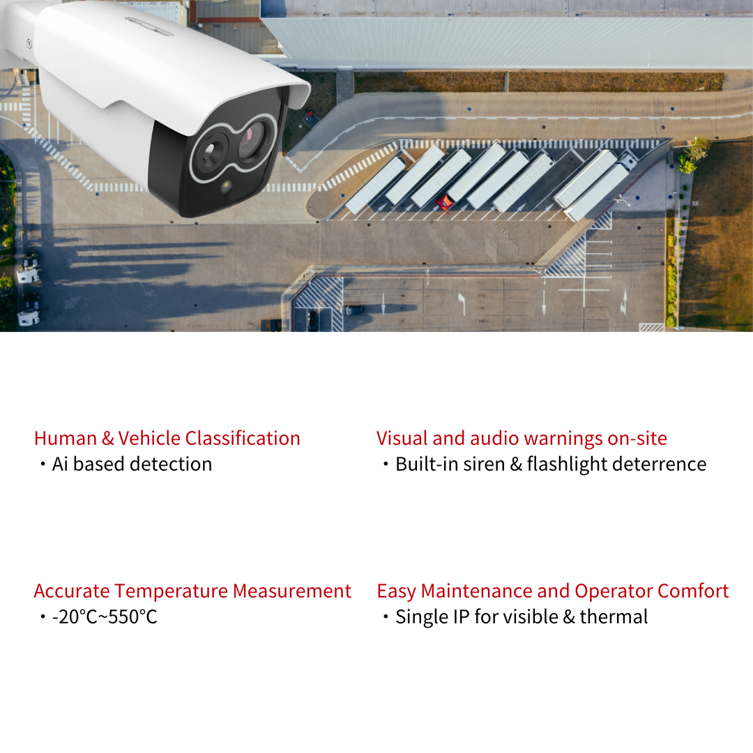 Outdoor 5MP Bispectral LWIR Thermal Thermography Bullet Network Camera CCTV Security System VISHEEN Protector B10