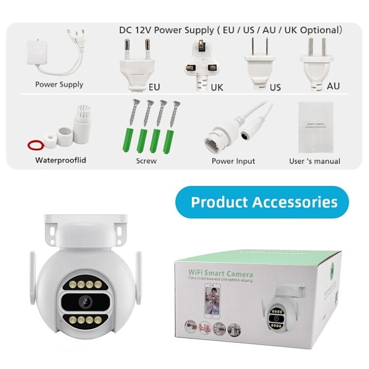 1080p Wholesale HD Outdoor Wifi Camera Security System Waterproof 2MP Two Way Audio Night Vision Smart Camera