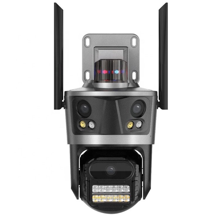 Three Lens 4k 8mp Full Hd Video Night Vision Wifi Outdoor Xmeye Icsee Cctv System Surveillance Smart Home Security Ptz Ip Camera