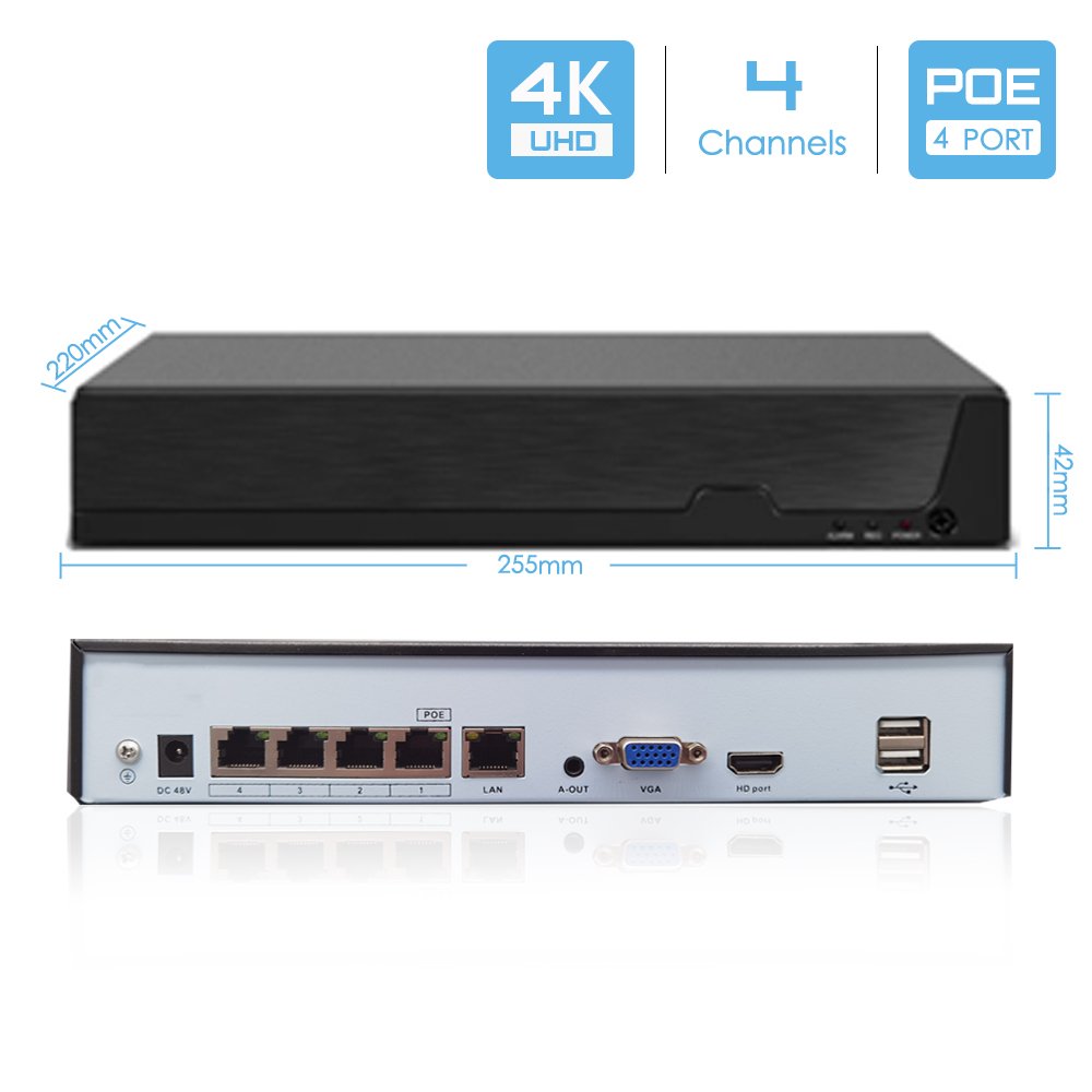 4K Audio POE CCTV IP 4CH CCTV 8MP 5MP 3MP XMeye Pro Indoor NVR Kit IP Home Video Network Security Surveillance System