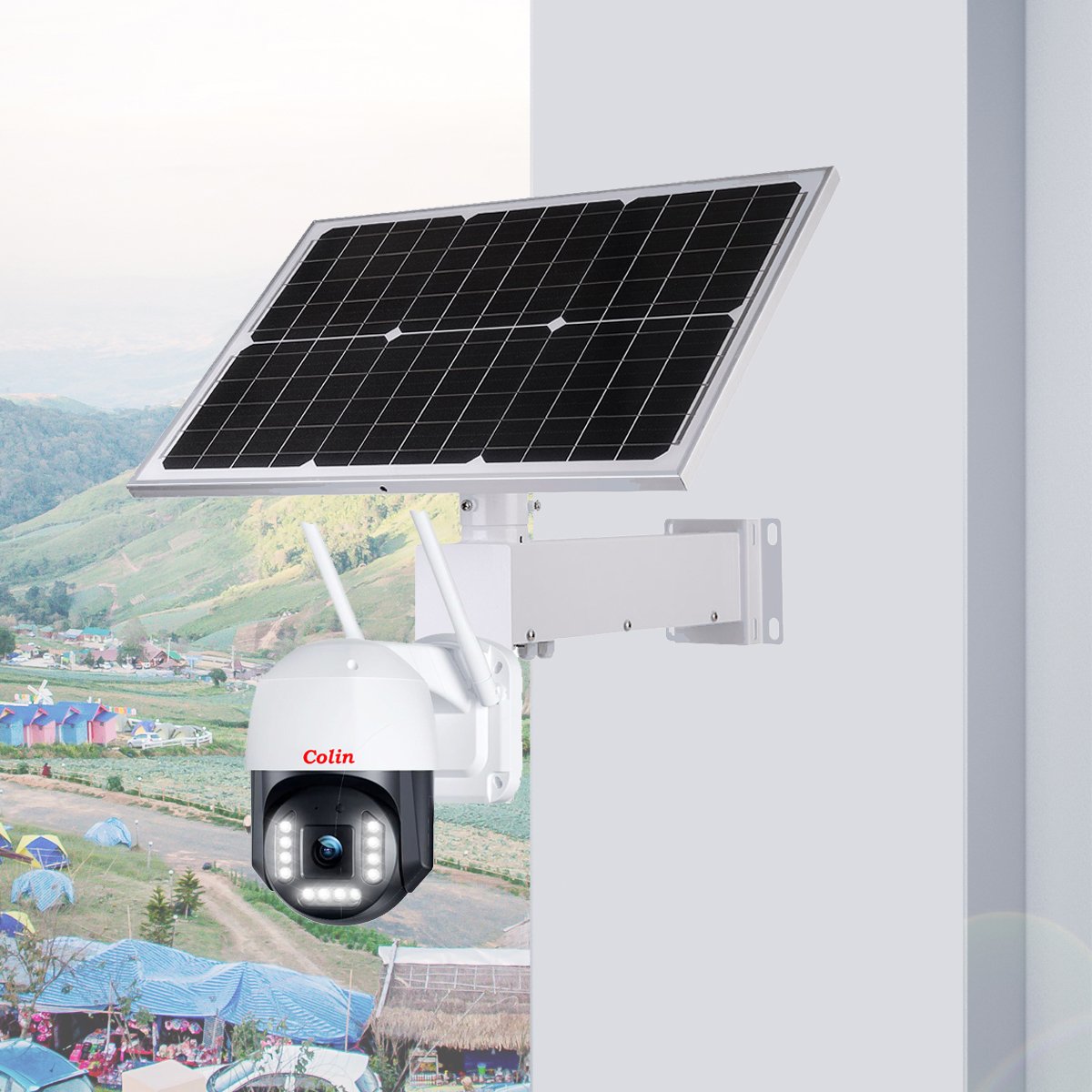 40W 20AH Solar power wire free home security surveillance camera system also can supplier to Y5 camera