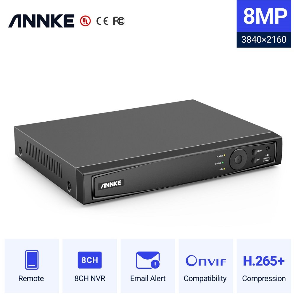 ANNKE 8CH H.265 PoE Network Video Recorder 4K Ultra HD Smart Playback Recorder NVR with Motion Alerts