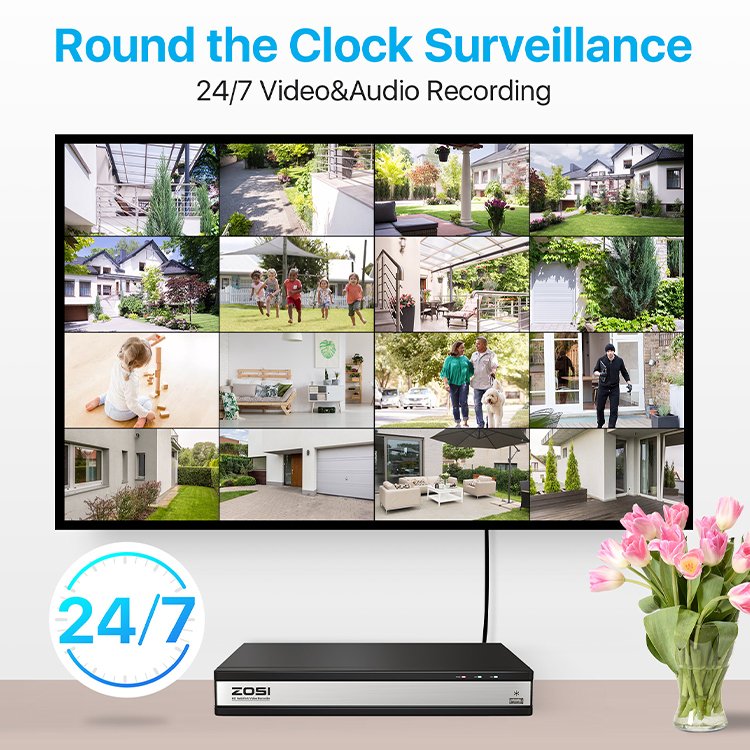 16ch H.265+ Poe Nvr Security Camera System 16pcs 5mp Outdoor Surveillance Cctv Cameras