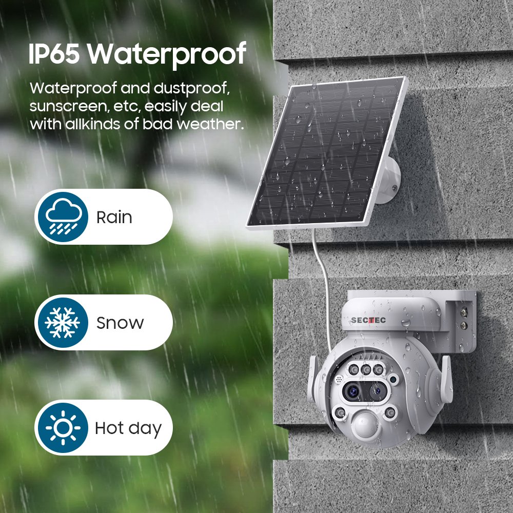 SECTEC HD 3K dual lens Mini 12x zoom 4G solar camera PIR human detection 4G ptz solar camera outdoor ip65 surveillance camera