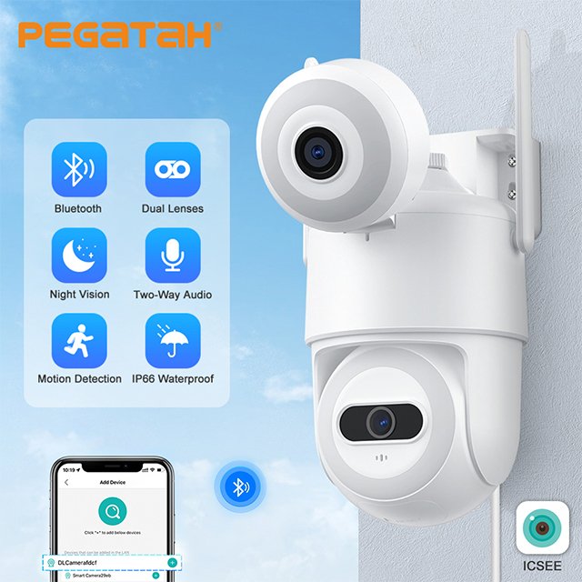 ICSEE 8MP Wireless Outdoor IP Camera Smart Home Security Protection with Two-Way Audio and Wifi Network Surveillance Cameras