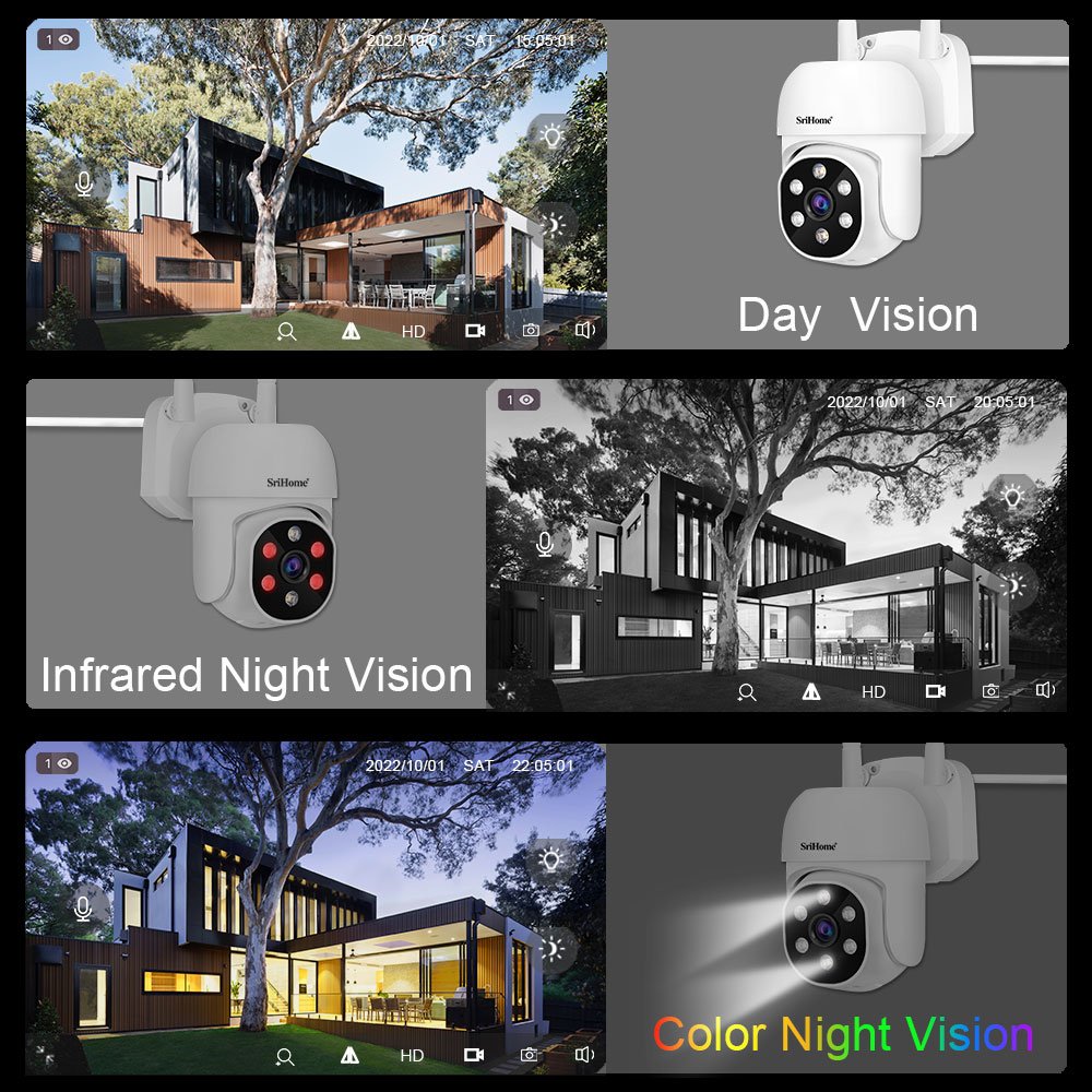 SriHome Hot Selling NVS001+8*IPC030 WiFi NVR kit CCTV Surveillance Outdoor Smart 4/8 channel kit Security Camera System