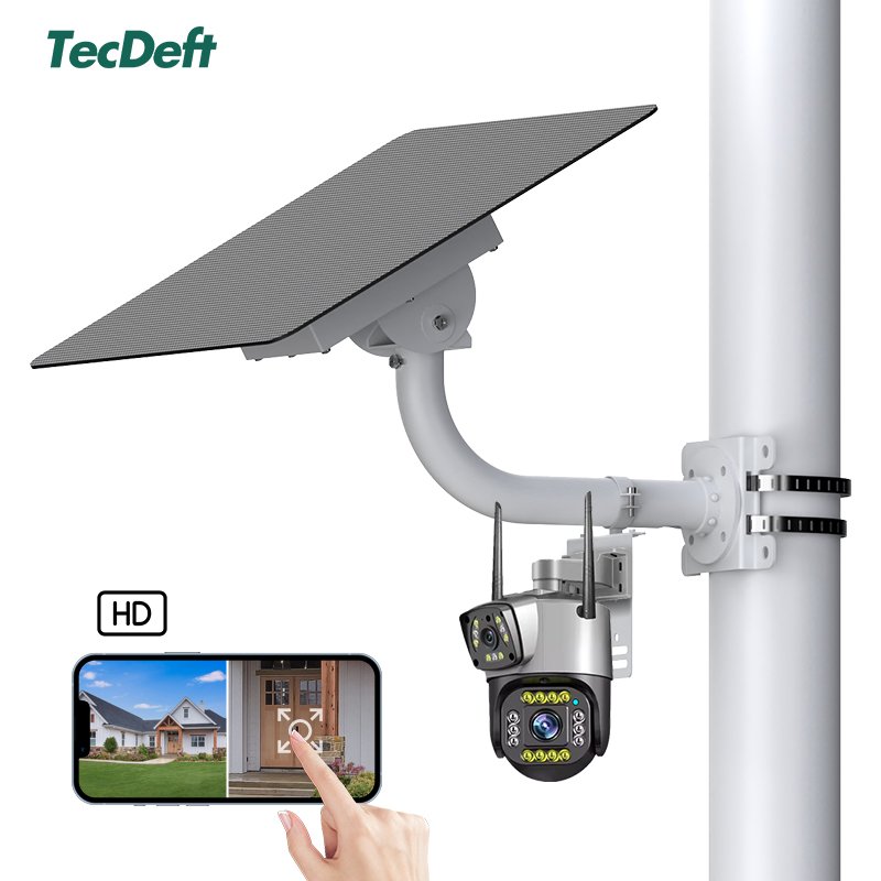 TecDeft Off-grid Mini 5V Solar Panel With Battery 30W60AH Solar Panels For Security Outdoor Battery IP Camera DC12V