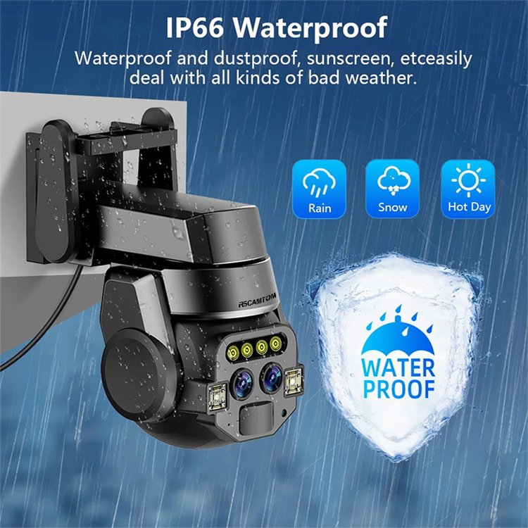 Rscamtom HD 10X zoom outdoor waterproof cctv camera color night vision motion detection network camera