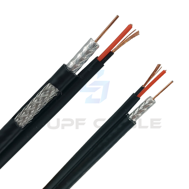 Custom Rg59 With Power Coaxial Cable Cctv Thin Siamese Cable For Video Monitor integrated cable