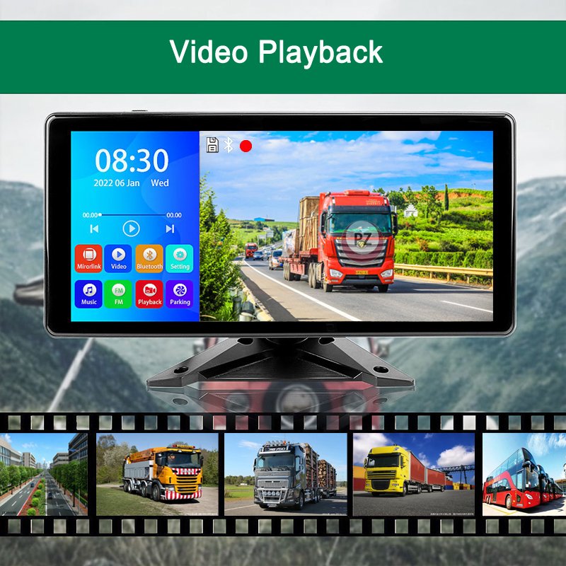 Truck 4 Channel CCTV DVR Camera System 10 inch IPS AHD Monitor 24V Truck Big Screen Backup Monitor Camera System Split Images