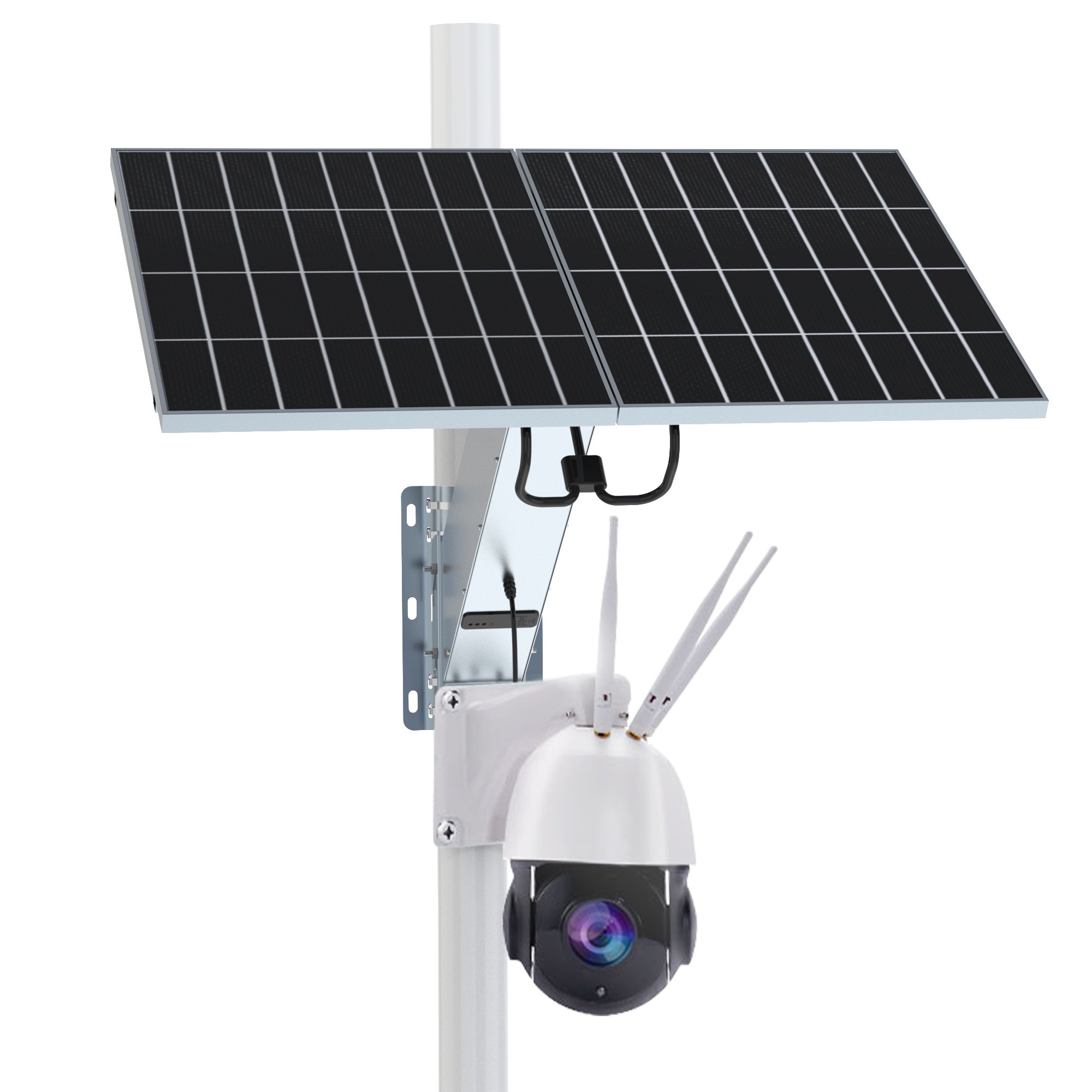 TecDeft 200W 50AH Newest PIR Night Vision Outdoor Wireless PTZ WiFi HD Surveillance solar powered generator