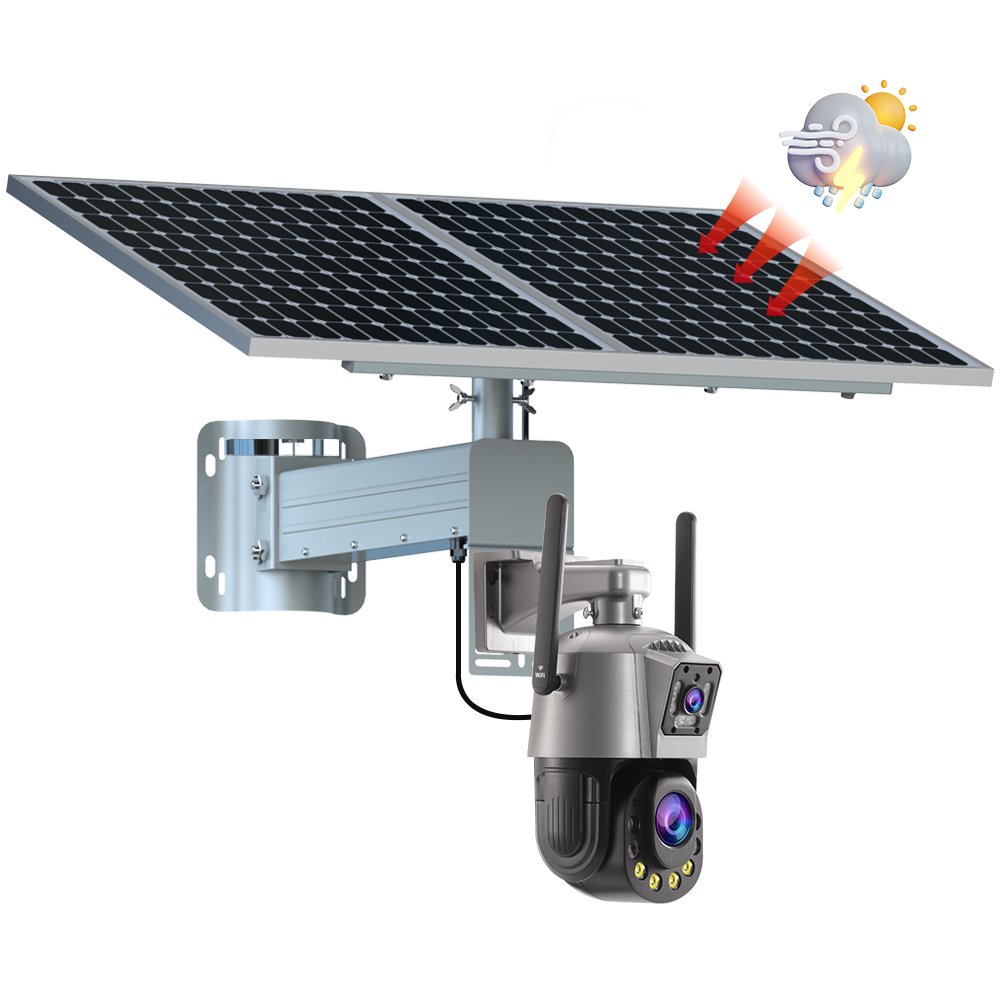 TecDeft 8MP 36x Optical Zoom Solar PT Lte 4g Camera Outdoor Dual Lens Ip Video Surveillance Powered Solar 4g Farm Cctv Camera