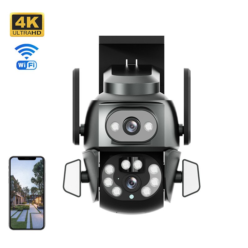 4k Gun Ball Dual Lens Linkage Wireless Outdoor Camera 3d Motion Alarm Dual Light Night Vision Wifi Ip Security Cctv Camera