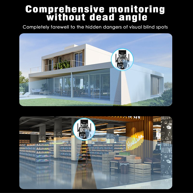 4k Gun Ball Dual Lens Linkage Wireless Outdoor Camera 3d Motion Alarm Dual Light Night Vision Wifi Ip Security Cctv Camera