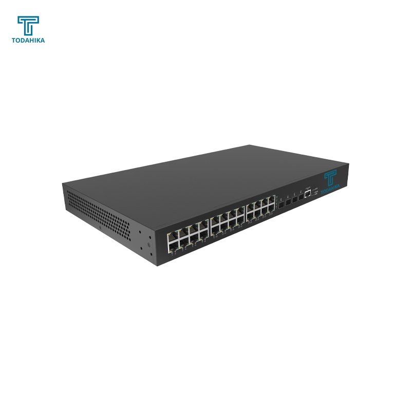 CE FCC QoS 4 x 10G SFP+ 24 x 10 100 1000Base-T Layer3 Managed Rack-mount Ethernet Switch