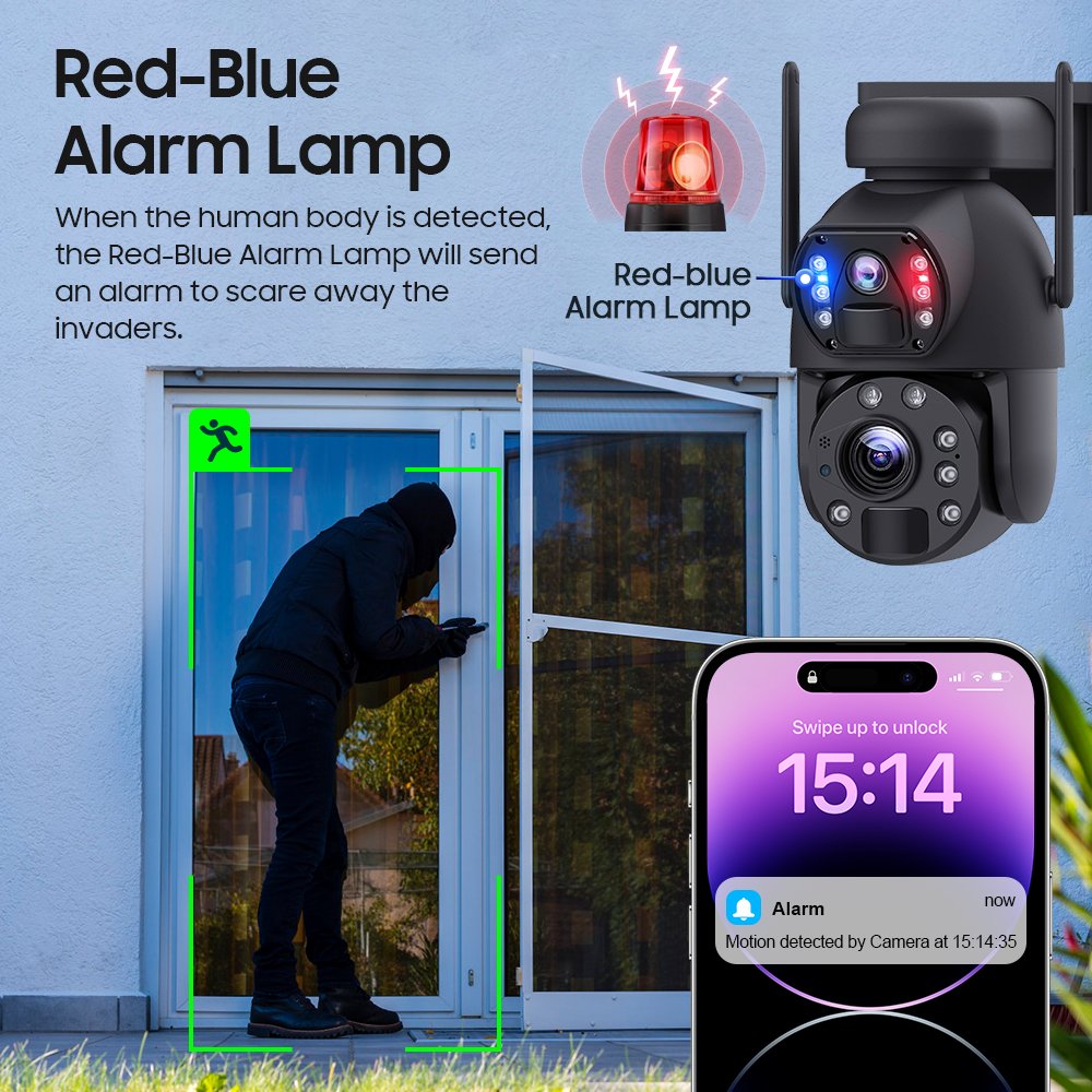 UBOX 20X ZOOM 20W solar camera WIFI network camera full HD 6mp color night vision outdoor security surveillance home camera