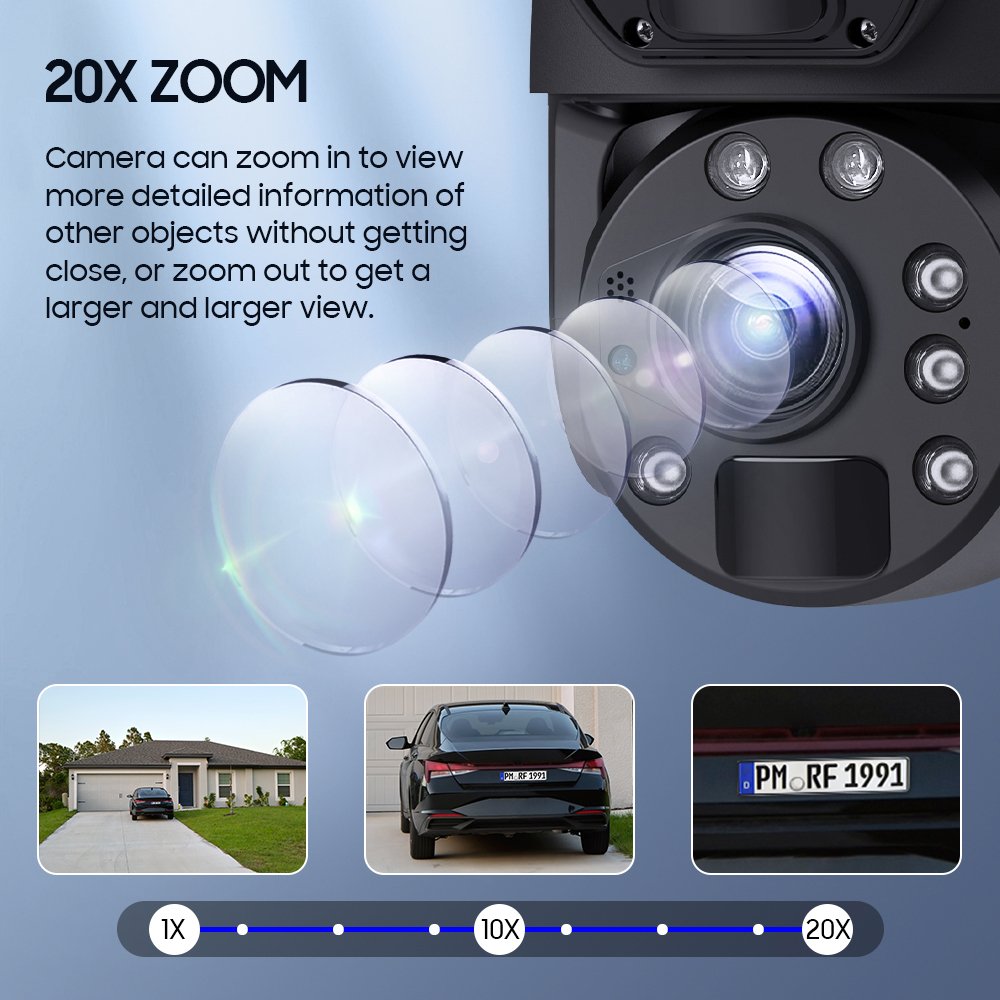 UBOX 20X ZOOM 20W solar camera WIFI network camera full HD 6mp color night vision outdoor security surveillance home camera