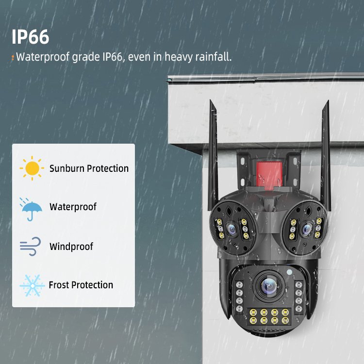 New Arrival V380pro 360 panorama 9MP multi lens multi screen cctv ai 4G camera security surveillance wifi camera